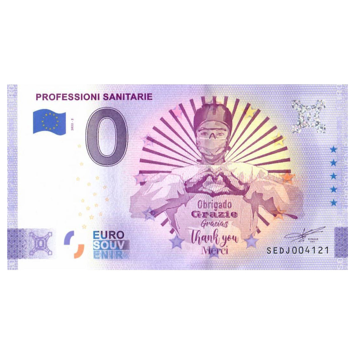 Banconota Zero Euro Professioni Sanetarie