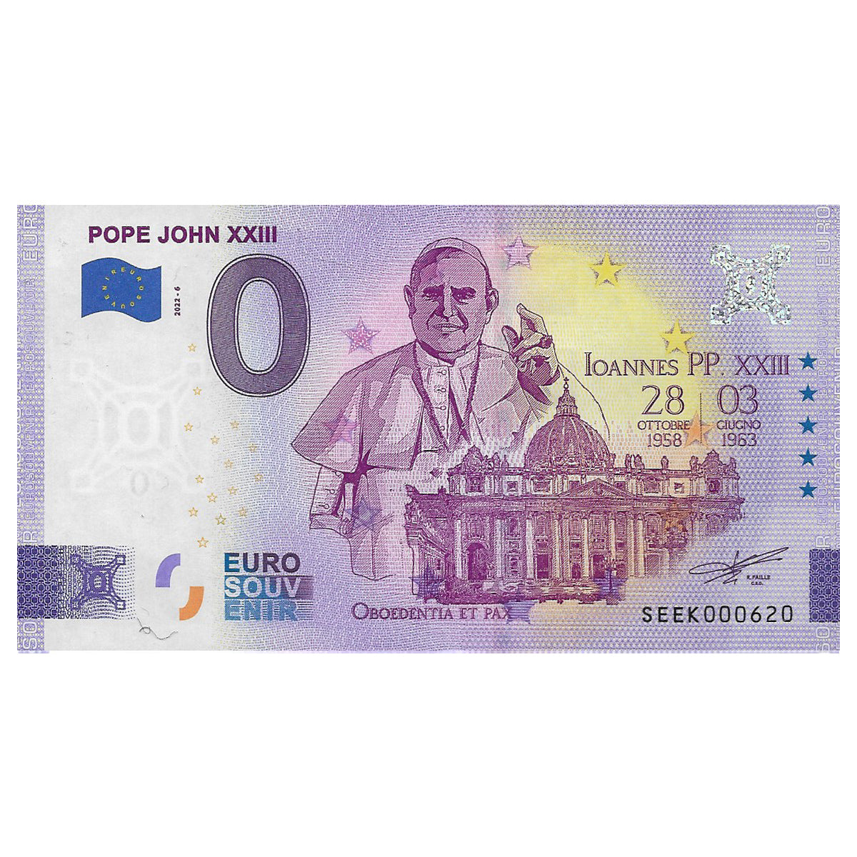 Banconota Zero Euro Papa
