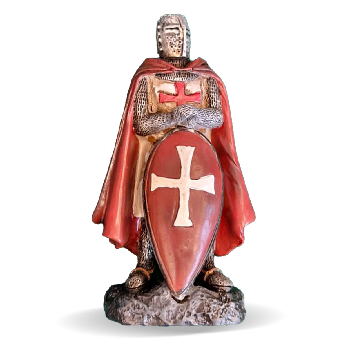 Crociato con scudo al suolo